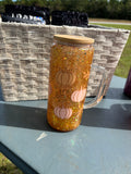 20oz Glass SnowGlobe Tumbler With Handle