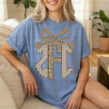 Cheetah-Checkered Bow Initials Women’s tee