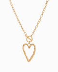 Large Hammered Heart Necklace