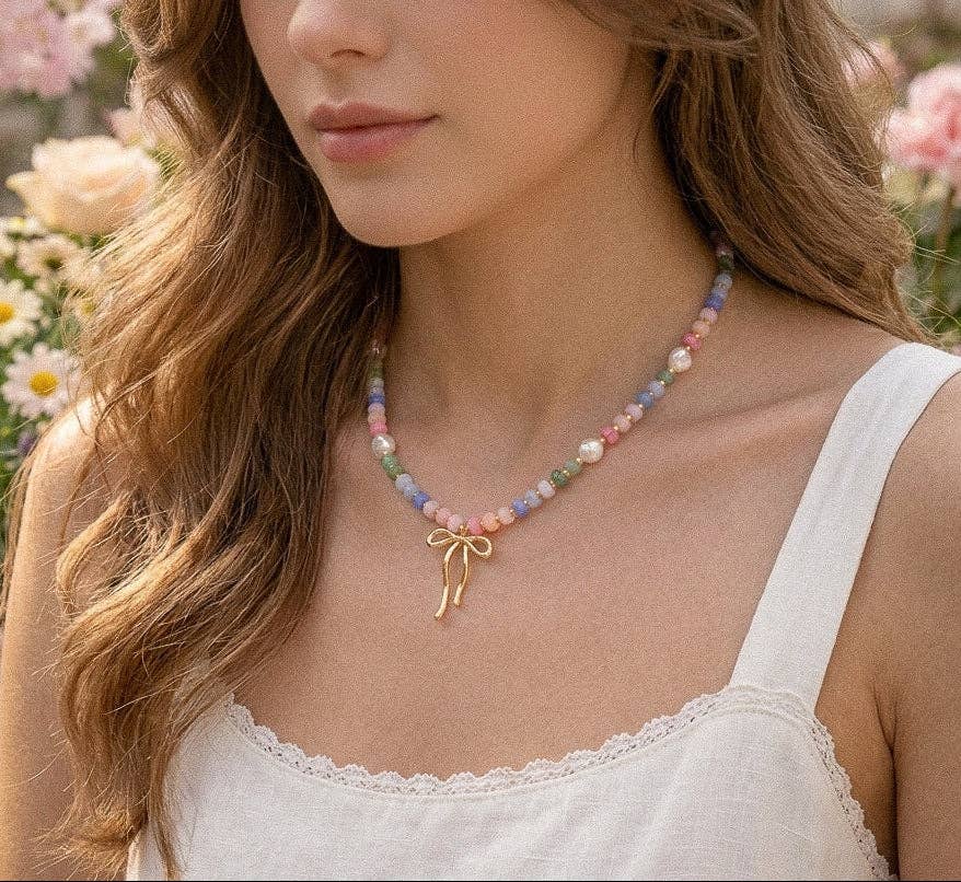 Confetti Crush Coquette Bead Pearl Necklace